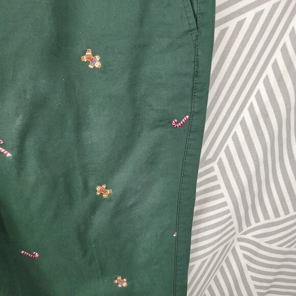 Charleston Threads Pants Men’s 36x30 Green Chino Embroidered Christmas Holiday - Picture 5 of 10